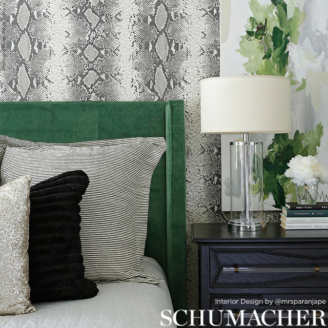 Snake Charmer Cinder Animal Print Wallpaper – Schumacher 5008180