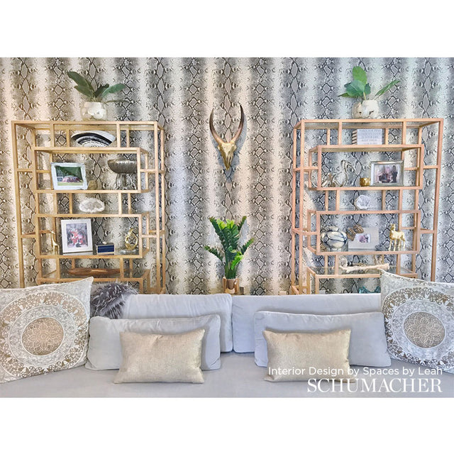 Snake Charmer Mineral by Schumacher Animal Print Wallpaper – Schumacher 5008183