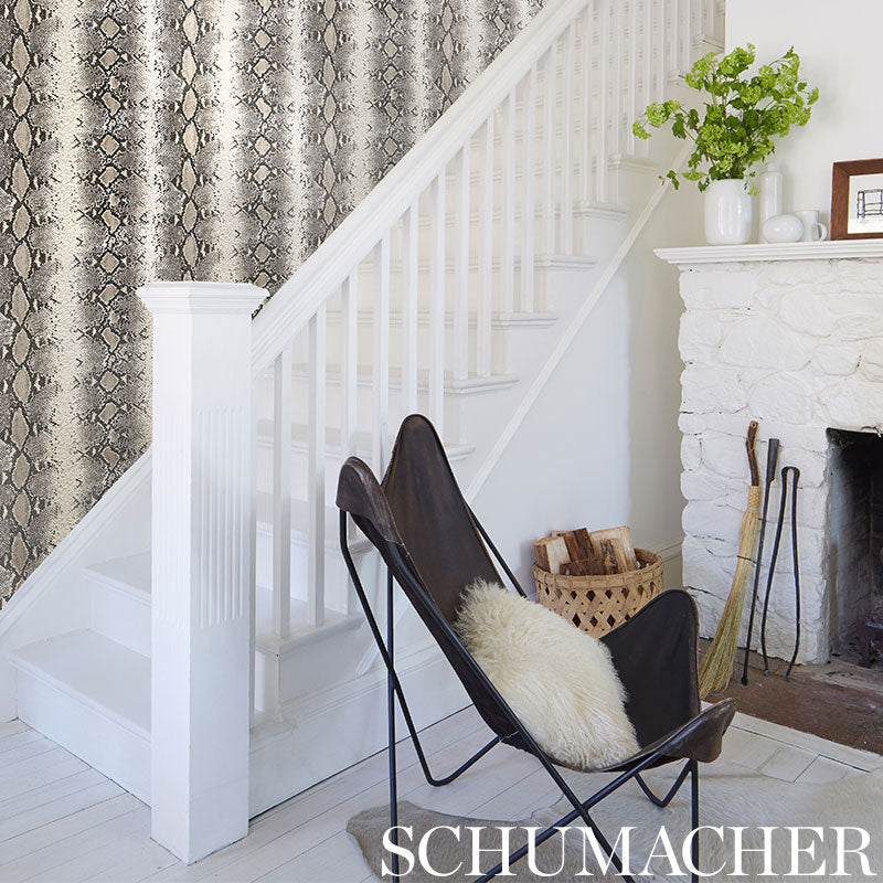 Snake Charmer Mineral by Schumacher Animal Print Wallpaper – Schumacher 5008183