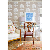 Ottoman Flower Sisal Fog by Schumacher Turkish Floral Motif Wallpaper – Schumacher 5008210