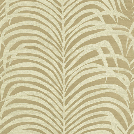 Zebra Palm Sisal wallpaper in sage by Schumacher, featuring a hand-screened zebra stripe and palm leaf pattern.