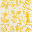 Shantung Silhouette Sisal wallpaper in yellow by Schumacher, featuring modern chinoiserie motifs in a whimsical silhouette pattern.