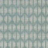 Ovington Sisal wallpaper in Mineral by Schumacher, a modern ikat pattern wallcovering designed by David Oliver, shown in a styled bathroom interior.