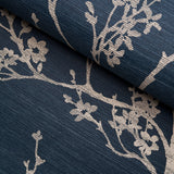 Twiggy Sisal Indigo by Schumacher Botanical Scenic Wallpaper – Schumacher 5008293