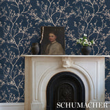 Twiggy Sisal Indigo by Schumacher Botanical Scenic Wallpaper – Schumacher 5008293