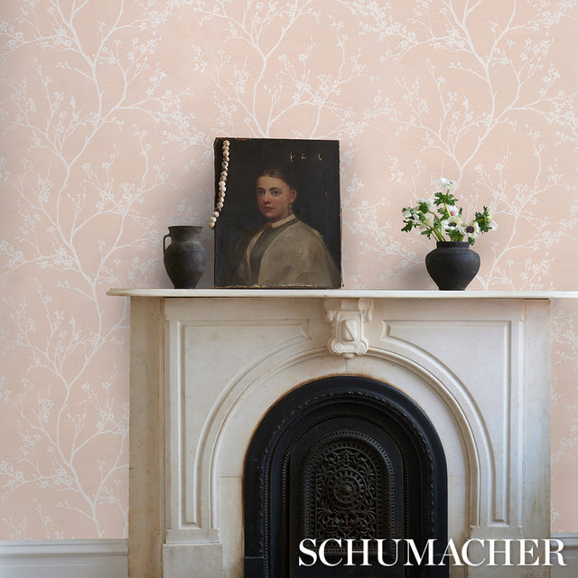 Twiggy Sisal Petal by Schumacher Delicate Botanical Wallpaper – Schumacher 5008294