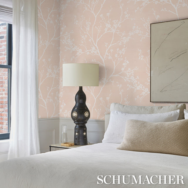 Twiggy Sisal Petal by Schumacher Delicate Botanical Wallpaper – Schumacher 5008294