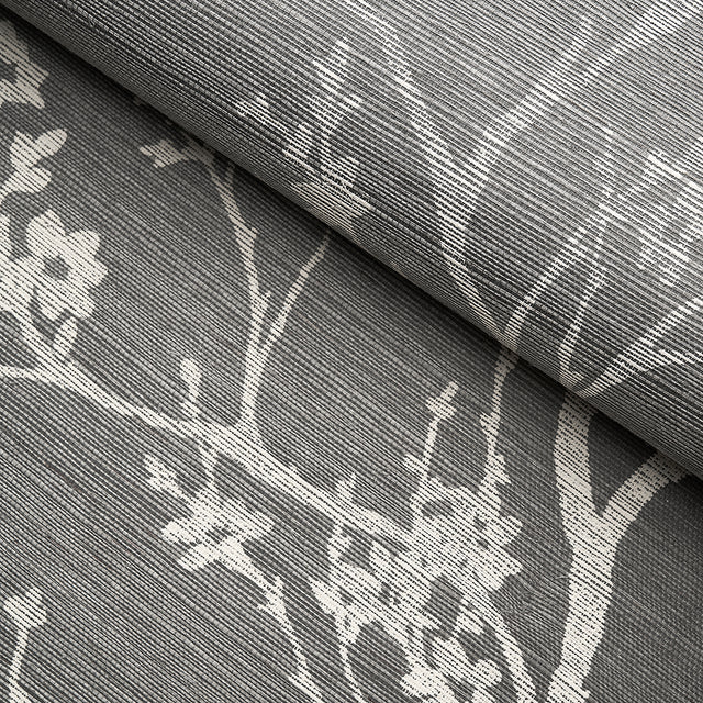 Twiggy Sisal Charcoal by Schumacher Hand Screen Printed Wallpaper – Schumacher 5008295