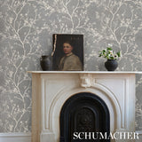 Twiggy Sisal Charcoal by Schumacher Hand Screen Printed Wallpaper – Schumacher 5008295