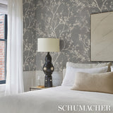 Twiggy Sisal Charcoal by Schumacher Hand Screen Printed Wallpaper – Schumacher 5008295