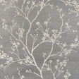 Twiggy Sisal Charcoal wallpaper with delicate flowering branches on a textured sisal ground