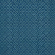 Scallop Filigree Sisal wallpaper in Lapis on Peacock by Schumacher, featuring a stylized Art Deco-inspired scroll pattern.