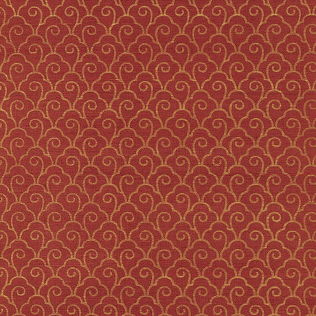 Scallop Filigree Sisal wallpaper in gold on lacquer with an Art Deco inspired scrolling pattern by Schumacher.