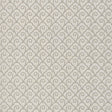 Scallop Filigree Sisal wallpaper in Fog by Schumacher, featuring a stylized Art Deco-inspired scroll pattern in a neutral palette.