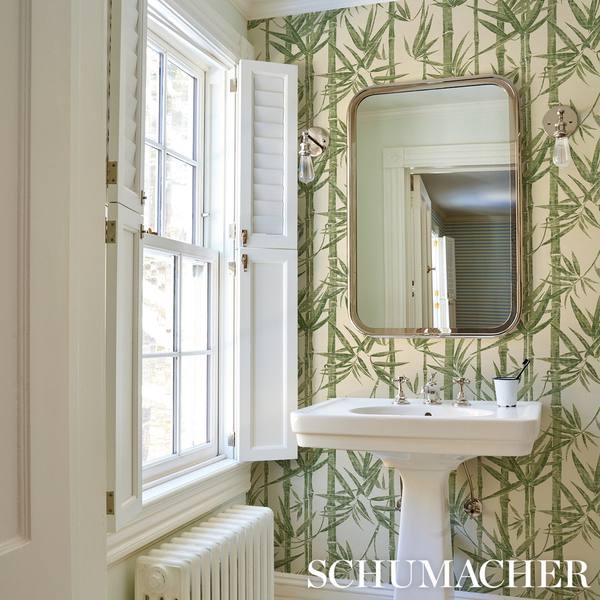 Les Bambous Sisal Green Bamboo Wallpaper – Schumacher 5008313