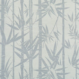 LES BAMBOUS SISAL wallpaper in Mineral by Schumacher, featuring a hand-screened bamboo pattern on textured sisal wallcovering.