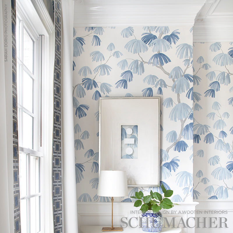 Weeping Pine Slate by David Kaihoi Botanical Wallpaper – Schumacher 5008331