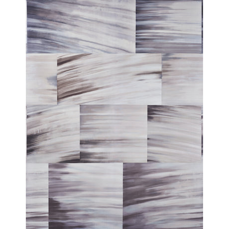 Blocks Panel Set wallpaper by David Kaihoi for Schumacher, featuring a dramatic hand-painted abstract block design in natural tones.