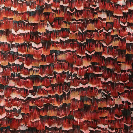 Garnet Rainbow by Schumacher - Luxurious hand-applied feather wallcovering panel in rich rainbow hues