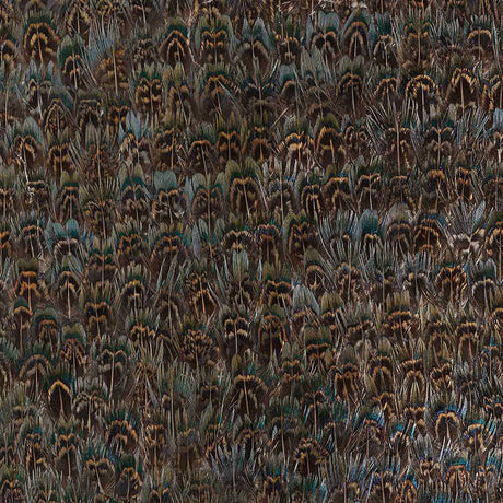 Smoky Quartz Forest by Schumacher - Luxe hand-applied feather wallcovering panel in rich, tonal palette