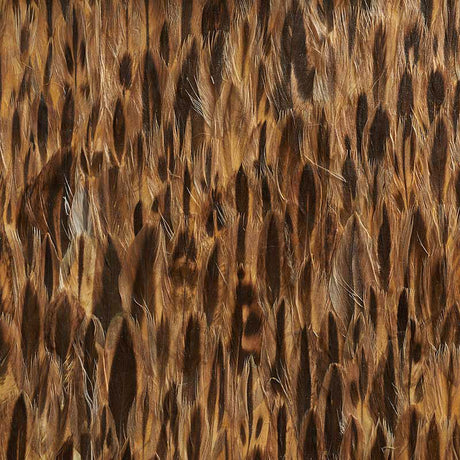 Amber Coco by Schumacher - Luxe hand-applied feather wallcovering panel in warm brown tones