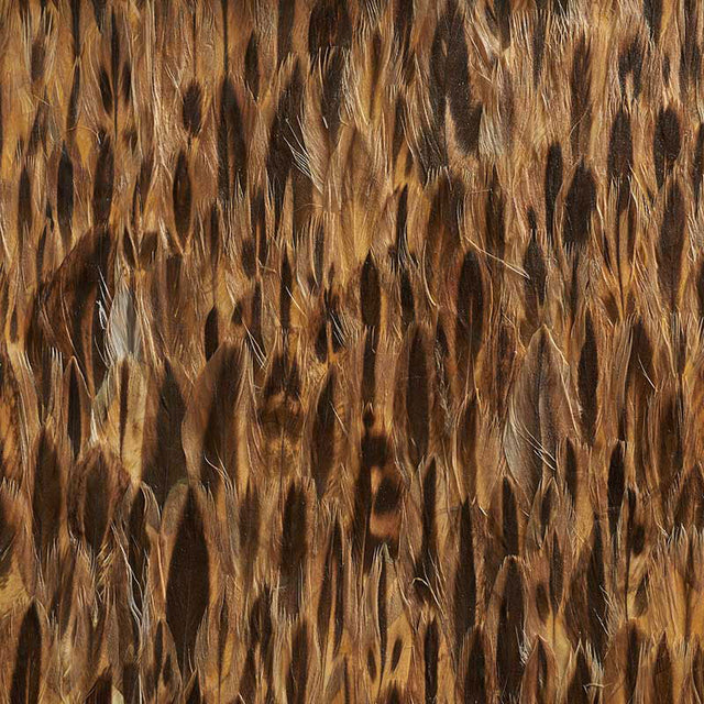 Amber Coco by Schumacher - Luxe hand-applied feather wallcovering panel in warm brown tones