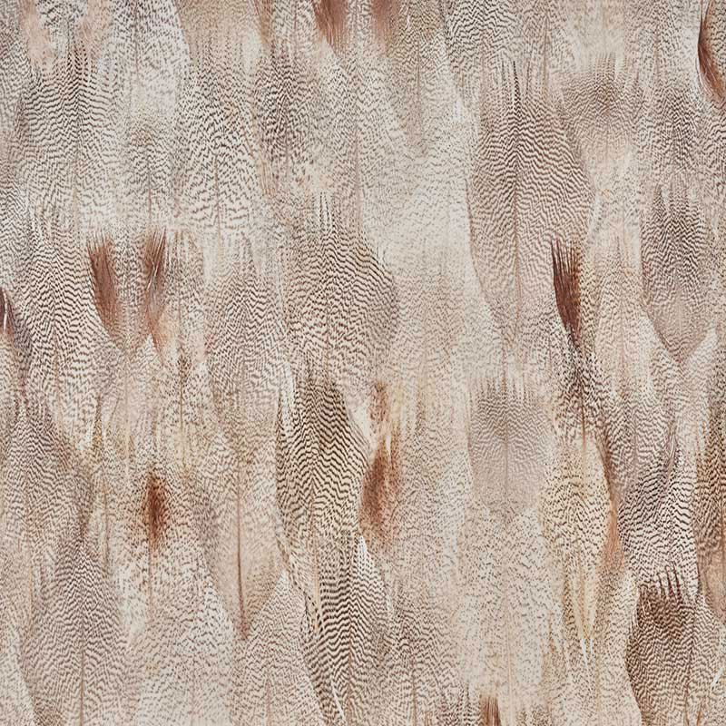 Alabaster wallcovering panel in floral white with delicate natural feather pattern by Schumacher