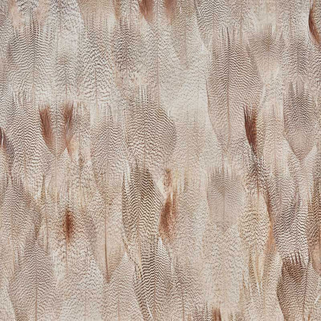 Alabaster wallcovering panel in floral white with delicate natural feather pattern by Schumacher