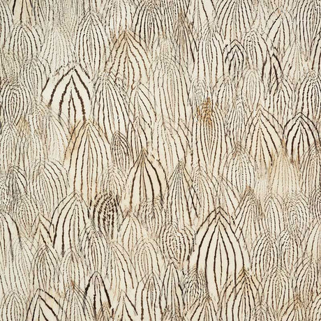 Diamond wallcovering in White Peach by Schumacher, featuring a delicate, striated feather pattern.