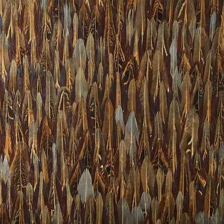 Ceylonite Celeste by Schumacher - Luxurious hand-applied feather wallcovering panel in rich, tonal hues