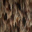 Iridium Tail by Schumacher - Hand-applied natural feather wallcovering panel in rich brown and taupe tones
