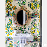 Citrus Garden Panel Set Yellows by Schumacher Hand-Screened Whimsical Botanical Wallpaper – Schumacher 5008410