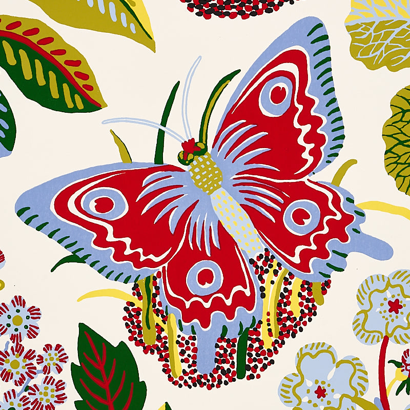 Exotic Butterfly Multicolor Wallpaper by Schumacher – Signature Collection 5008421