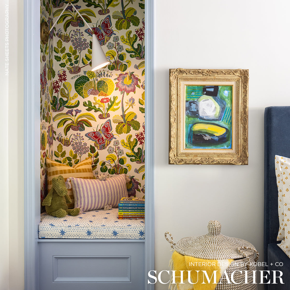 Exotic Butterfly Multicolor Wallpaper by Schumacher – Signature Collection 5008421