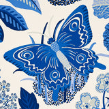 Exotic Butterfly Marine by Schumacher Whimsical Butterfly Botanical Wallpaper – Schumacher 5008423