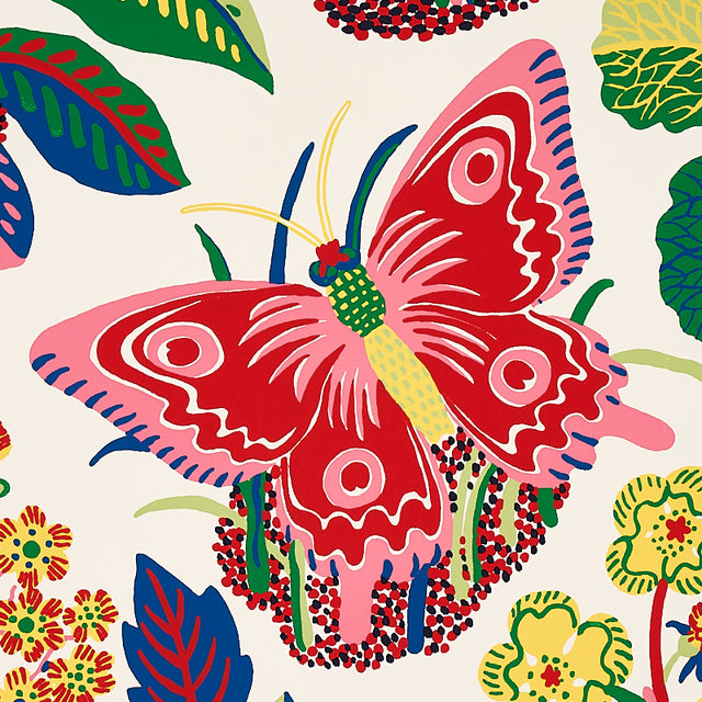 Exotic Butterfly Spring by Schumacher Whimsical Butterfly Botanical Wallpaper – Schumacher 5008424