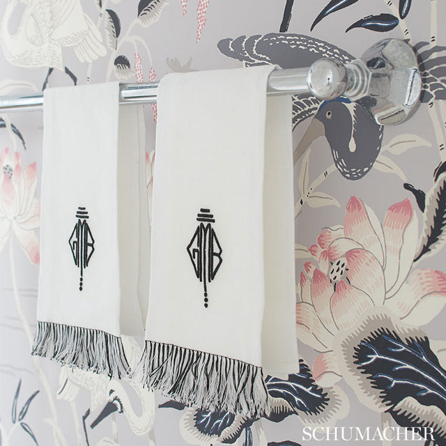 Lotus Garden Parchment by Schumacher Hand-Screened Japanese Botanical Wallpaper – Schumacher 5008431