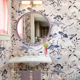 Lotus Garden Lilac by Schumacher Japanese Motif Hand-Screened Wallpaper – Schumacher 5008432