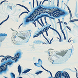 Lotus Garden Porcelain by Schumacher Japanese Motif Scenic Wallpaper – Schumacher 5008435