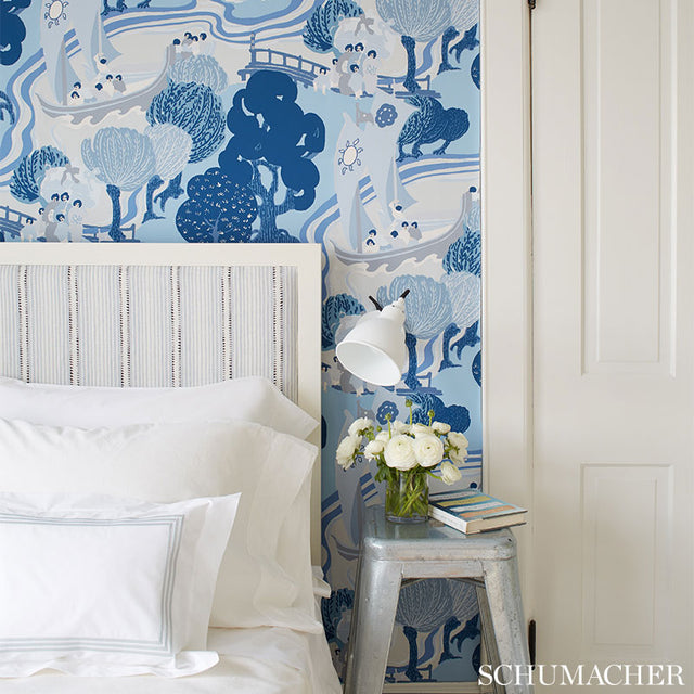 Pearl River Opal by Schumacher Scenic Hand-Screened Wallpaper – Schumacher 5008440