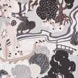Pearl River Opal by Schumacher - Scenic hand-screened wallpaper with whimsical river and landscape design.