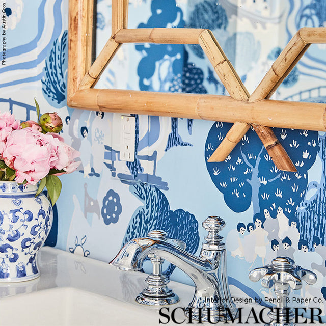 Pearl River Blue Scenic Wallpaper by Schumacher – 5008441