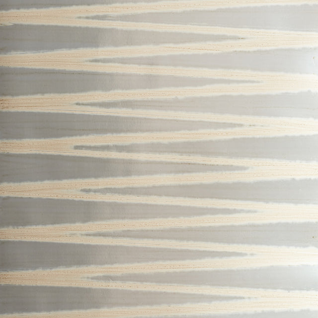 RITZ Champagne hand painted and hand etched wallcovering by Schumacher, featuring artisanal horizontal stripe pattern in neutral tones.