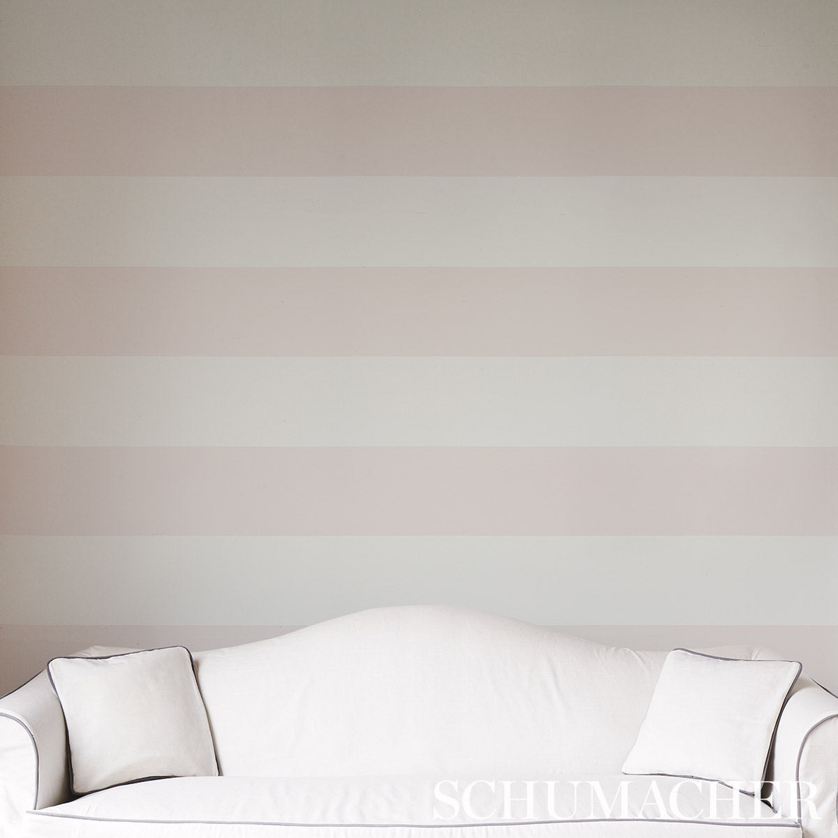 Baxter Stripe Blush by Schumacher Full Bloom Collection Wallpaper – Schumacher 5008524