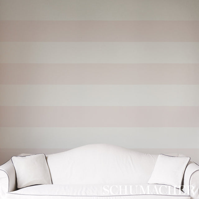Baxter Stripe Blush by Schumacher Full Bloom Collection Wallpaper – Schumacher 5008524
