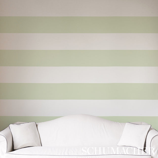 Baxter Stripe Green by Schumacher Classic Stripe Wallpaper – Schumacher 5008525