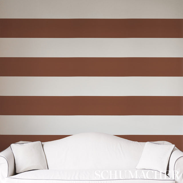 Baxter Stripe Brown by Schumacher Bold Stripe Wallpaper – Schumacher 5008527