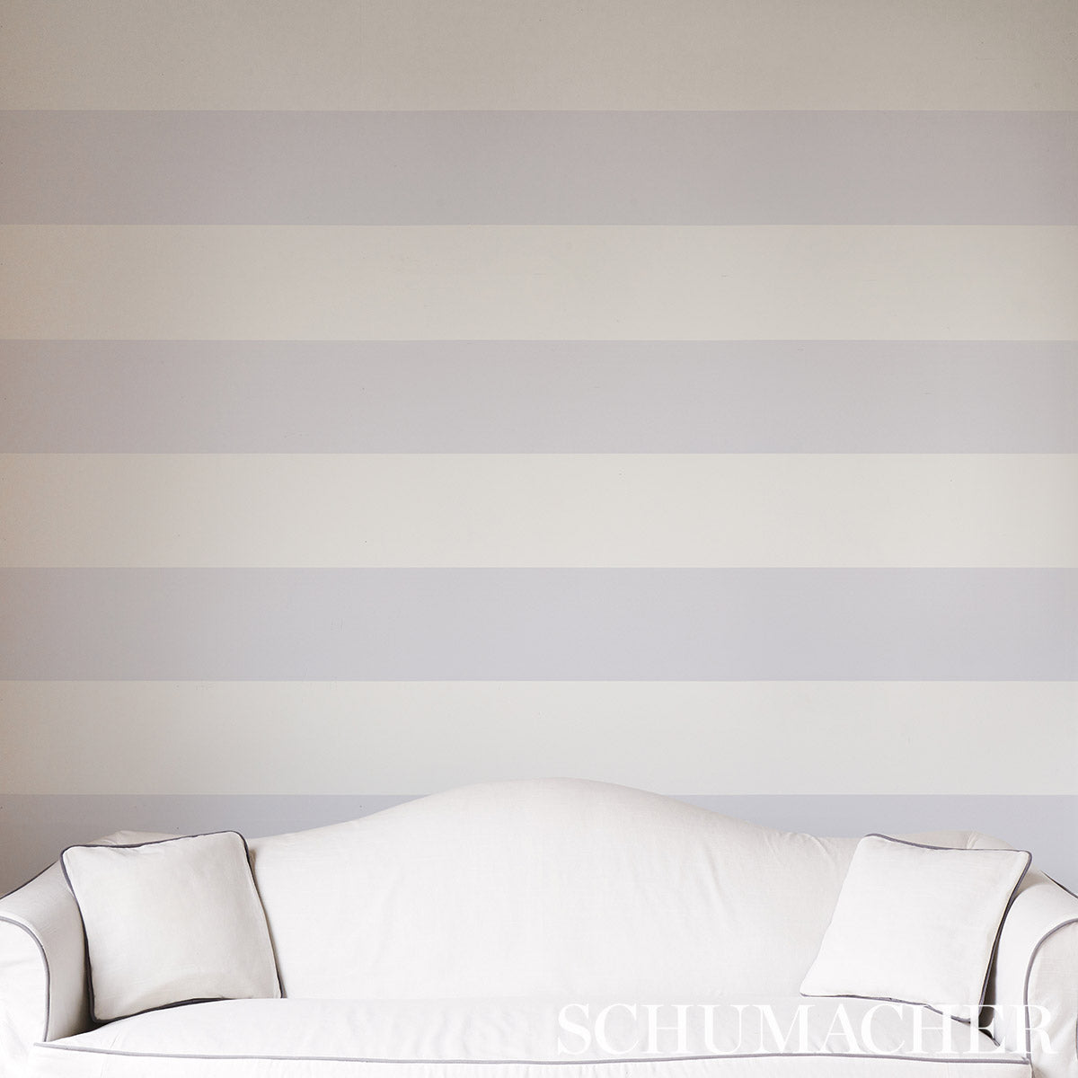 Baxter Stripe Lilac by Schumacher Full Bloom Collection Striped Wallpaper – Schumacher 5008528