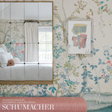 Madame de Pompadour Panel Set Alabaster by Schumacher – Miles Redd Chinoiserie Floral Wall Mural 5008540
