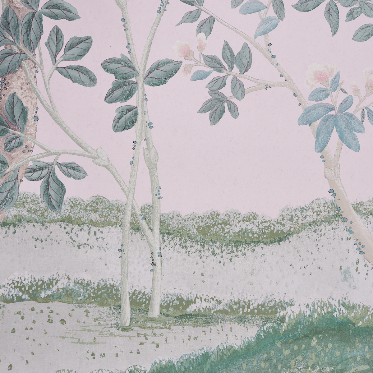 Madame de Pompadour Panel Set Blush by Miles Redd Floral Chinoiserie Wallpaper – Schumacher 5008542